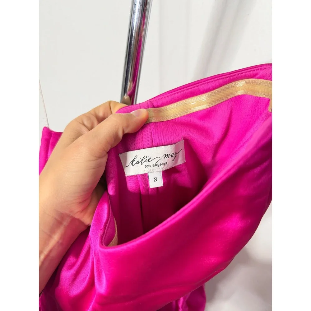 Katie May Chasing Dawn Strapless Mini Dress Electric Pink Womens Size S - Picture 6 of 10